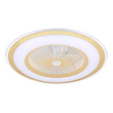 Φωτιστικό οροφής LED Dimmable με ανεμιστήρα ZEPHYR LED/48W/230V 3000-6000K χρυσό + τηλεχειριστήριο