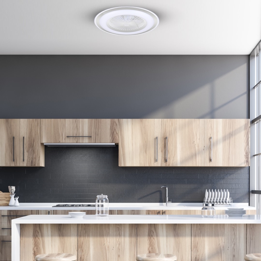 Φωτιστικό οροφής LED Dimmable με ανεμιστήρα ZONDA LED/48W/230V 3000-6000K ασημί + τηλεχειριστήριο