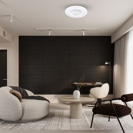 Φωτιστικό οροφής LED Dimmable με ανεμιστήρα ZONDA LED/48W/230V 3000-6000K λευκό + τηλεχειριστήριο