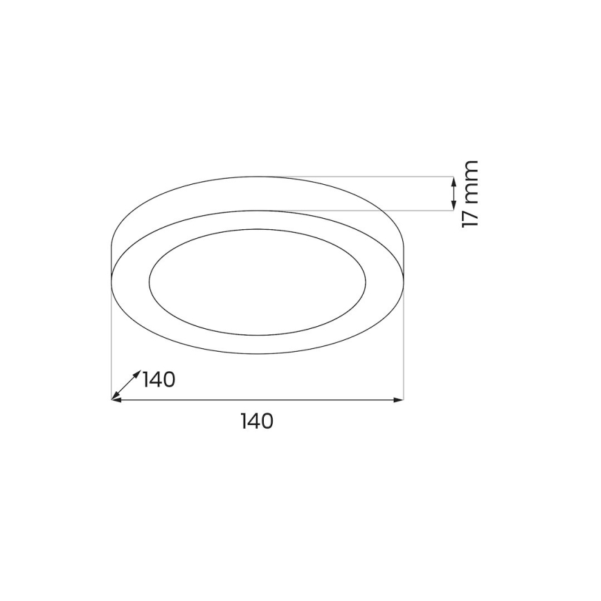 Φωτιστικό οροφής LED EVORA, 6W, 230V, 3000/4000/6000K, Ø 14 εκ., μαύρο