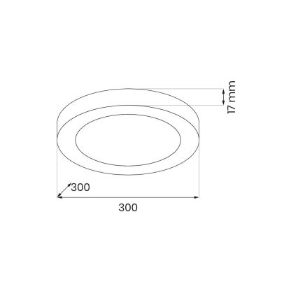 Φωτιστικό οροφής LED EVORA LED/24W/230V 3000/4000/6000K Ø 30 εκ. μαύρο