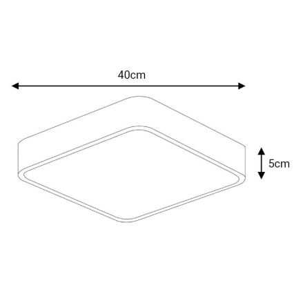 Φωτιστικό οροφής LED FELIZ LED/40W/230V 4000K 40x40 cm μαύρο
