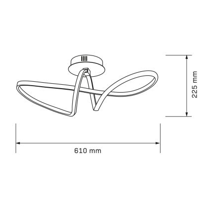 Φωτιστικό οροφής LED FLAVIA LED/33W/230V 24x61 cm μαύρο