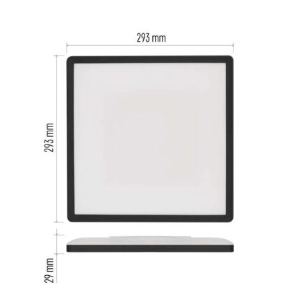 Φωτιστικό οροφής LED FLORI LED/18W/230V 4000K μαύρο 29x29 cm