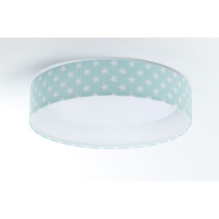Παιδικό φωτιστικό οροφής LED GALAXY KIDS LED/24W/230V με πράσινα/λευκά αστεράκια