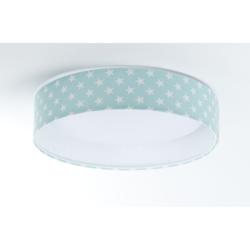 Παιδικό φωτιστικό οροφής LED GALAXY KIDS LED/24W/230V με πράσινα/λευκά αστεράκια
