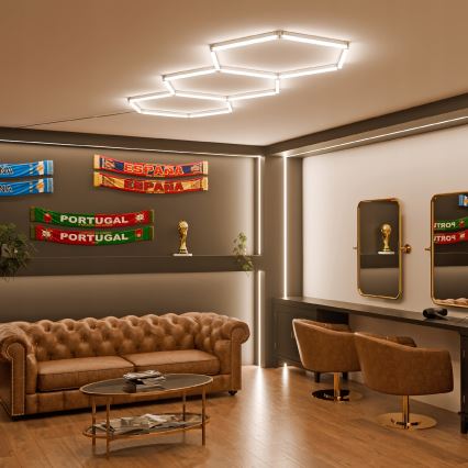 Φωτιστικό οροφής LED HEXAGON LED/128W/85-265V 4000K 248x97 cm CRI 90 IP54 λευκό