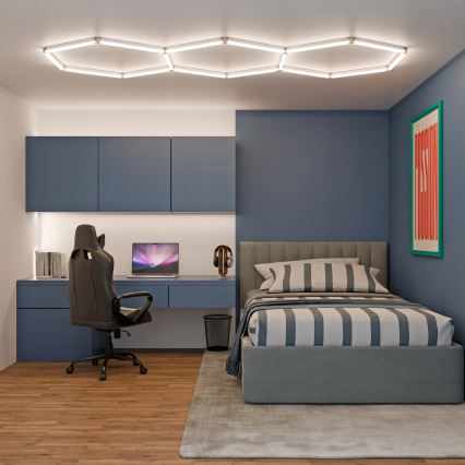 Φωτιστικό οροφής LED HEXAGON LED/128W/85-265V 4000K 248x97 cm CRI 90 IP54 λευκό