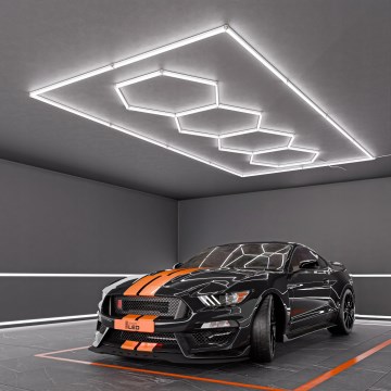 Φωτιστικό οροφής LED HEXAGON LED/384W/85-265V 6500K 484x243 cm CRI 90 IP54 λευκό