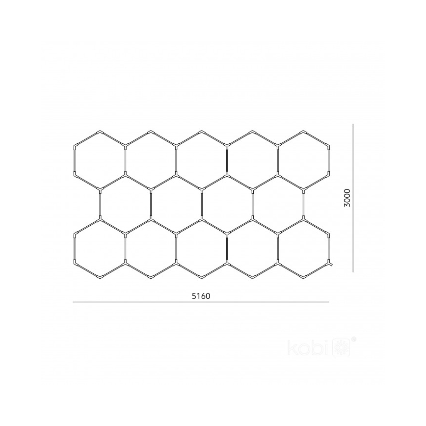 Φωτιστικό οροφής LED HEXLINE LED/513W/230V 6500K 300x516 cm λευκό