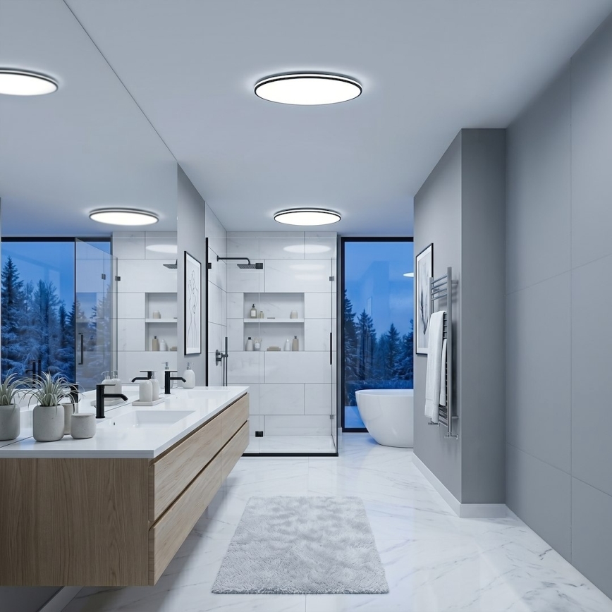 LED φωτιστικό οροφής HUGO LED/16/24/32W/230V 3000/4000/6500K διάμ. 37 cm IP54 μαύρο