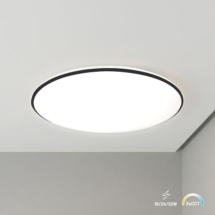 LED φωτιστικό οροφής HUGO LED/16/24/32W/230V 3000/4000/6500K διάμ. 37 cm IP54 μαύρο