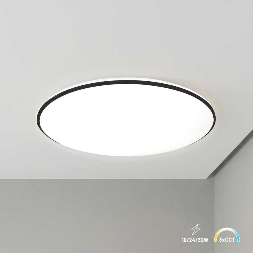 LED φωτιστικό οροφής HUGO LED/16/24/32W/230V 3000/4000/6500K διάμ. 37 cm IP54 μαύρο