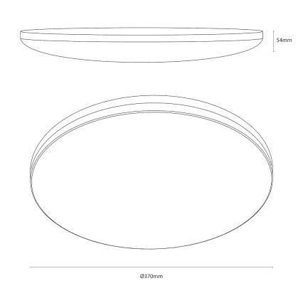 LED φωτιστικό οροφής HUGO LED/16/24/32W/230V 3000/4000/6500K διάμ. 37 cm IP54 μαύρο