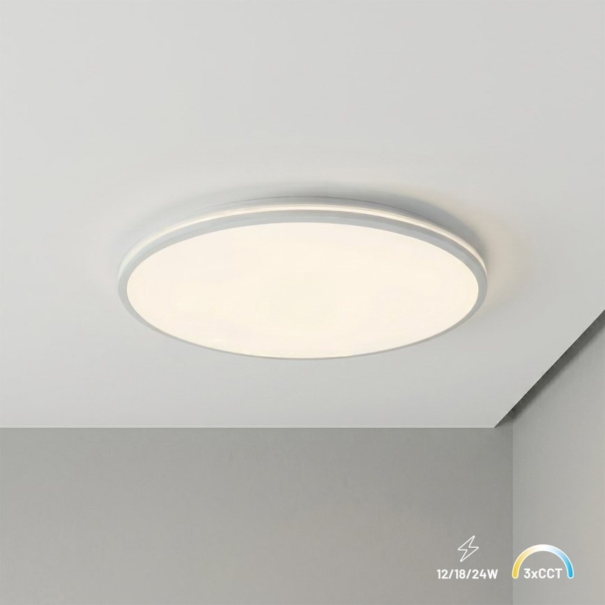 Φωτιστικό οροφής LED HUGO LED/16/24/32W/230V 3000/4000/6500K διάμ. 37 cm IP54 λευκό