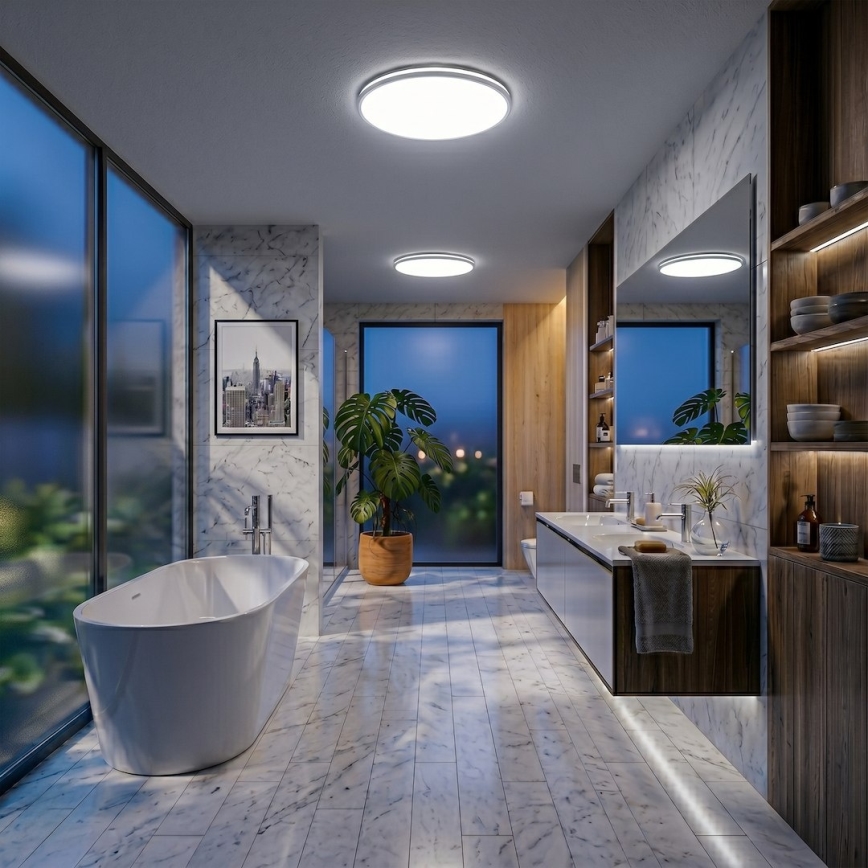 Φωτιστικό οροφής LED HUGO LED/21/32/42W/230V 3000/4000/6500K Ø 45 εκ. IP54 λευκό