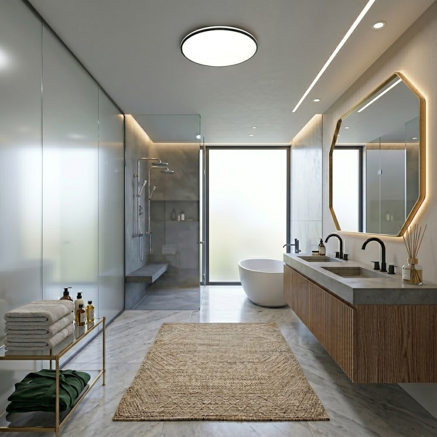LED φωτιστικό οροφής HUGO LED/21/32/42W/230V 3000/4000/6500K Ø45 cm IP54 μαύρο