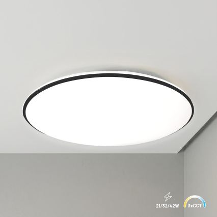 LED φωτιστικό οροφής HUGO LED/21/32/42W/230V 3000/4000/6500K Ø45 cm IP54 μαύρο