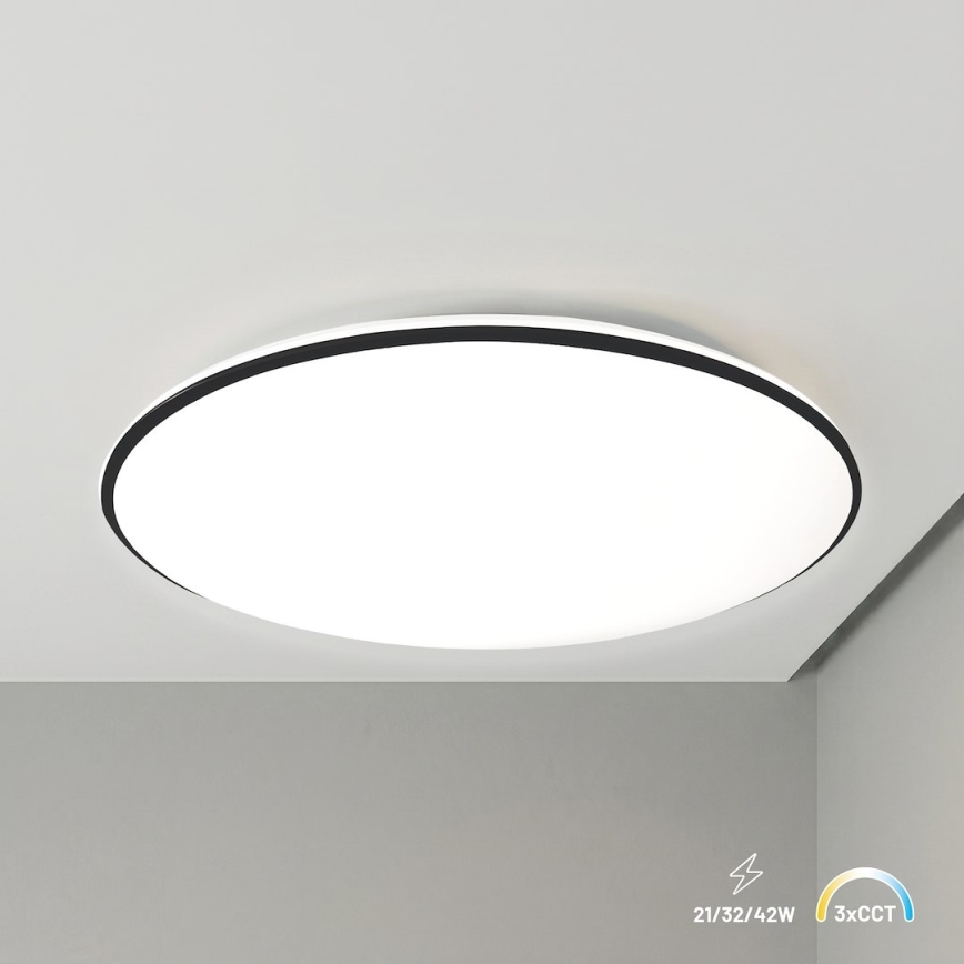 LED φωτιστικό οροφής HUGO LED/21/32/42W/230V 3000/4000/6500K Ø45 cm IP54 μαύρο
