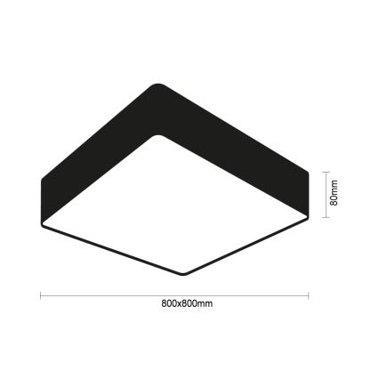 Φωτιστικό οροφής LED LED/215W/230V 3000/4000/6500K 80x80 cm μαύρο
