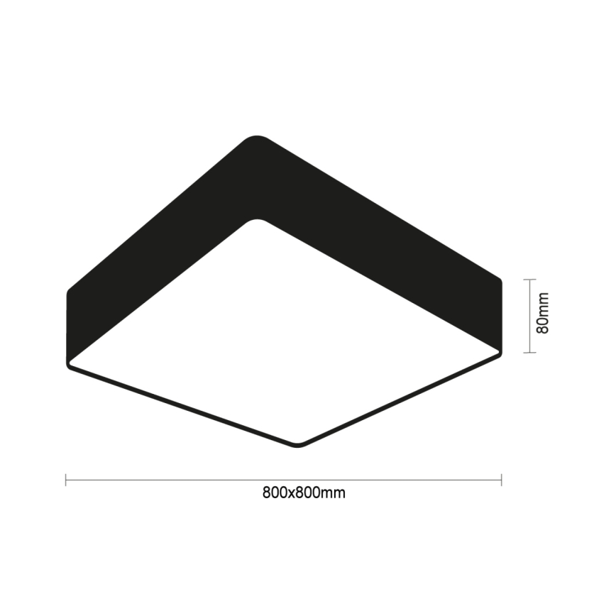 Φωτιστικό οροφής LED LED/215W/230V 3000/4000/6500K 80x80 cm μαύρο