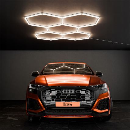 LED φωτιστικό οροφής HEXAGON LED/240W/85-265V 4000K 298x209 cm CRI 90 IP44 λευκό