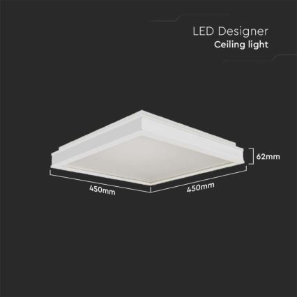Φωτιστικό οροφής LED LED/24W/230V 4000K 45x45 cm λευκό