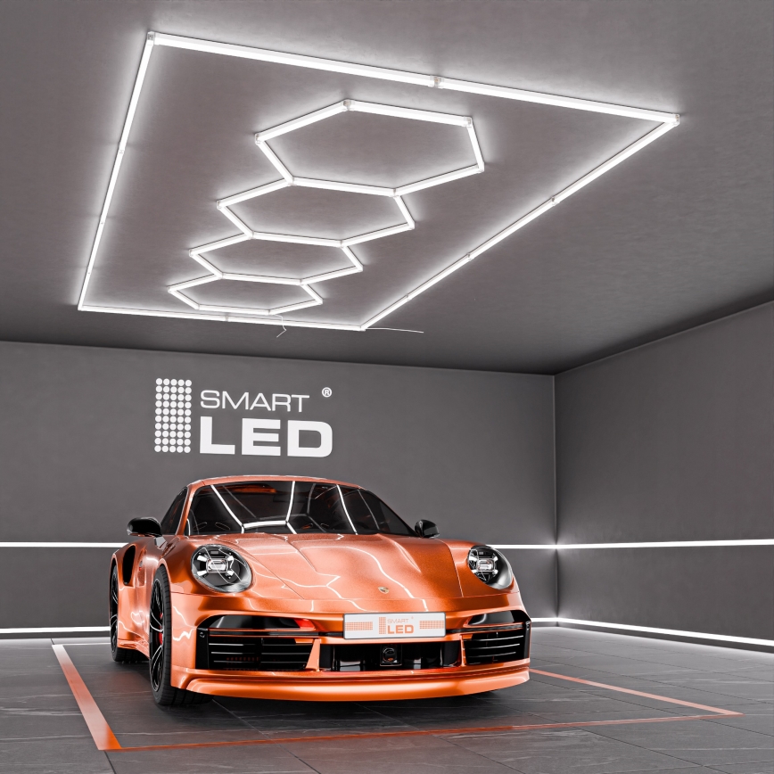 Φωτιστικό οροφής LED HEXAGON LED/426W/85-265V 6500K 484x243 εκ. CRI 90 IP44 λευκό