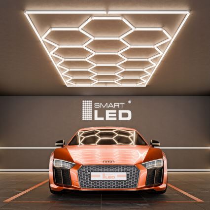 Φωτιστικό οροφής LED HEXAGON LED/696W/85-265V 4000K 484x243 cm CRI 90 IP54 λευκό