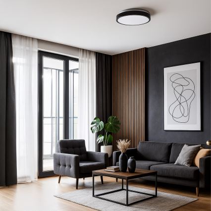Φωτιστικό οροφής LED LIBRA LED/15W/230V 4000K Ø 29 cm μαύρο