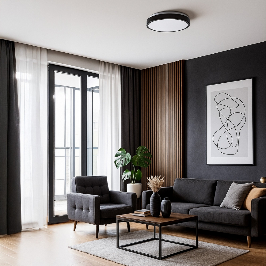 Φωτιστικό οροφής LED LIBRA LED/15W/230V 4000K Ø 29 cm μαύρο