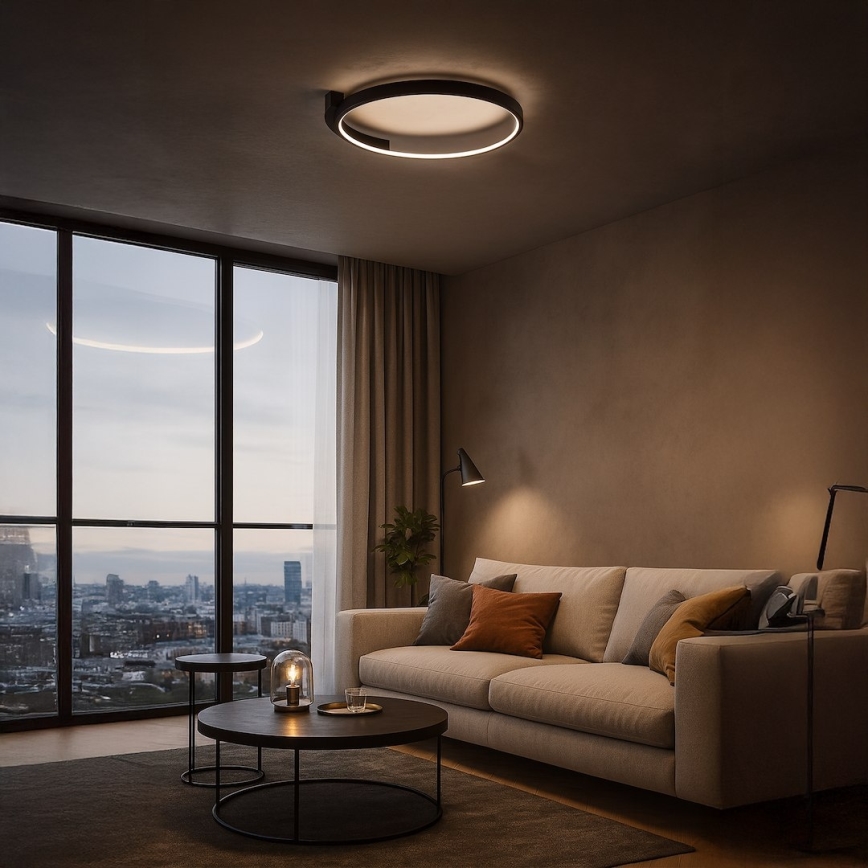 Φωτιστικό οροφής LED LUNA LED/18W/230V, διάμ. 42,5 cm, μαύρο