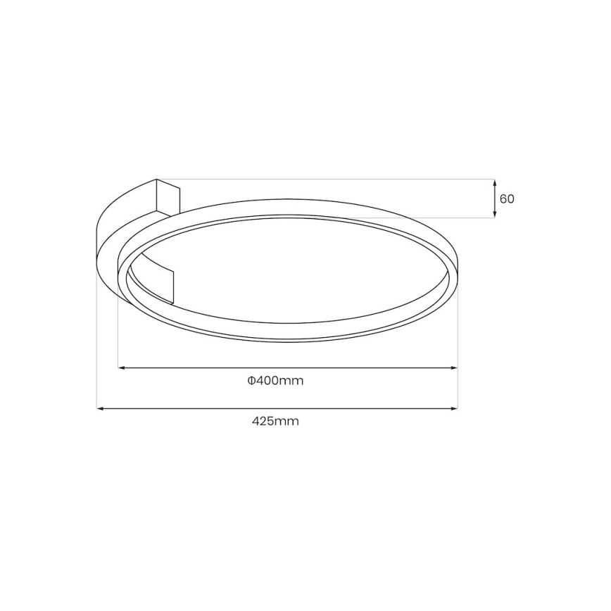 Φωτιστικό οροφής LED LUNA LED/18W/230V, διάμ. 42,5 cm, μαύρο