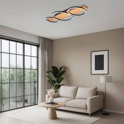 Φωτιστικό οροφής LED MELISA, 28W/230V, 26,5x70 cm, πεύκο
