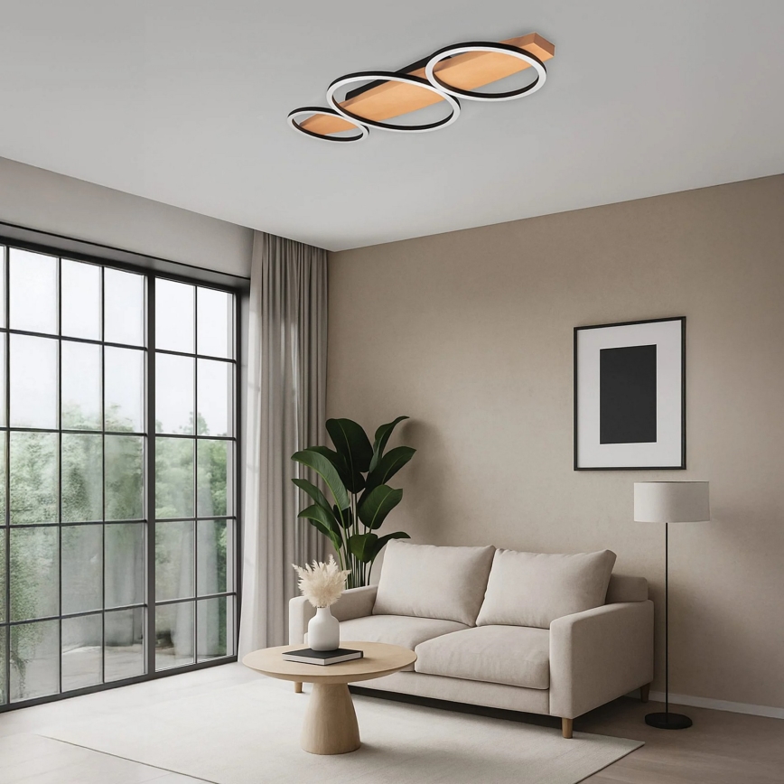 Φωτιστικό οροφής LED MELISA, 28W/230V, 26,5x70 cm, πεύκο