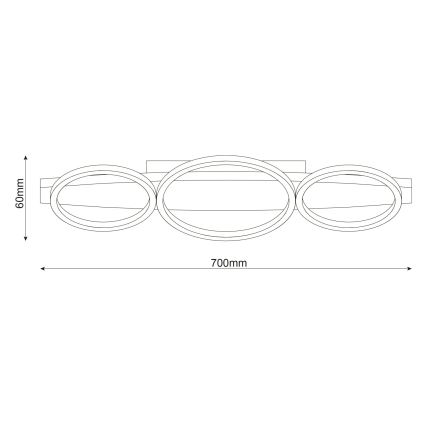 Φωτιστικό οροφής LED MELISA, 28W/230V, 26,5x70 cm, πεύκο