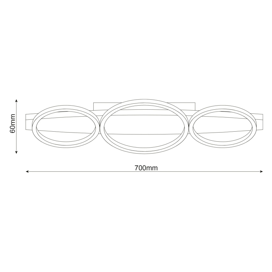 Φωτιστικό οροφής LED MELISA, 28W/230V, 26,5x70 cm, πεύκο