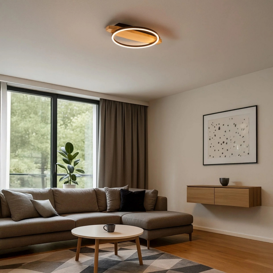 Φωτιστικό οροφής LED MELISA LED/12W/230V 30x40 cm, σε φινίρισμα πεύκου