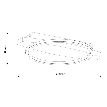 Φωτιστικό οροφής LED MELISA LED/12W/230V 30x40 cm, σε φινίρισμα πεύκου