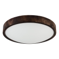 Φωτιστικό οροφής LED OAK SMOKY SLIM LED/36W/230V 4000K, διάμ. 37 cm, δρυς/σκούρο καφέ