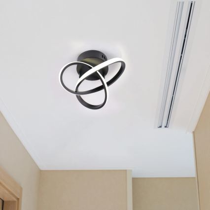 Φωτιστικό οροφής LED OSKAR LED/15W/230V διάμ. 25 cm μαύρο