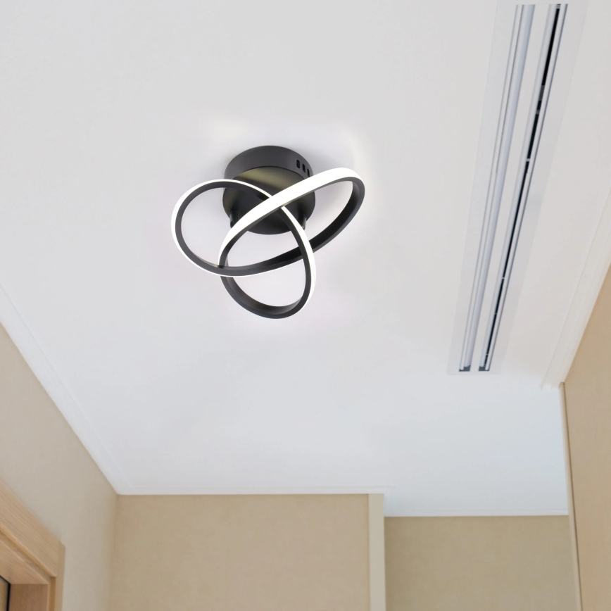 Φωτιστικό οροφής LED OSKAR LED/15W/230V διάμ. 25 cm μαύρο
