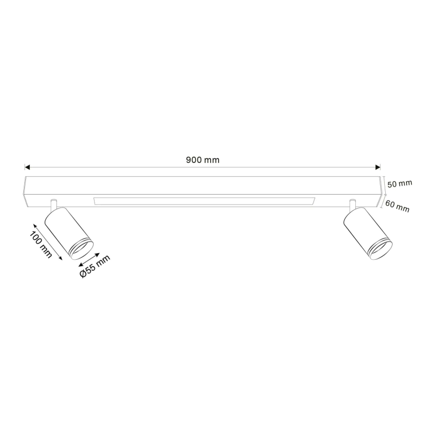 Φωτιστικό οροφής LED ΠΑΡΙΣΙ LED/24W/230V + 2xGU10/10W μαύρο