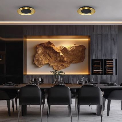 Φωτιστικό οροφής LED PIATTINO LED/30W/230V 3000/4000/6000K διάμ. 40 cm μαύρο/χρυσό