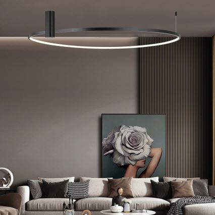 Φωτιστικό οροφής LED RING S, 50W/230V, 3000/4000/6000K, διάμ. 90 cm, μαύρο
