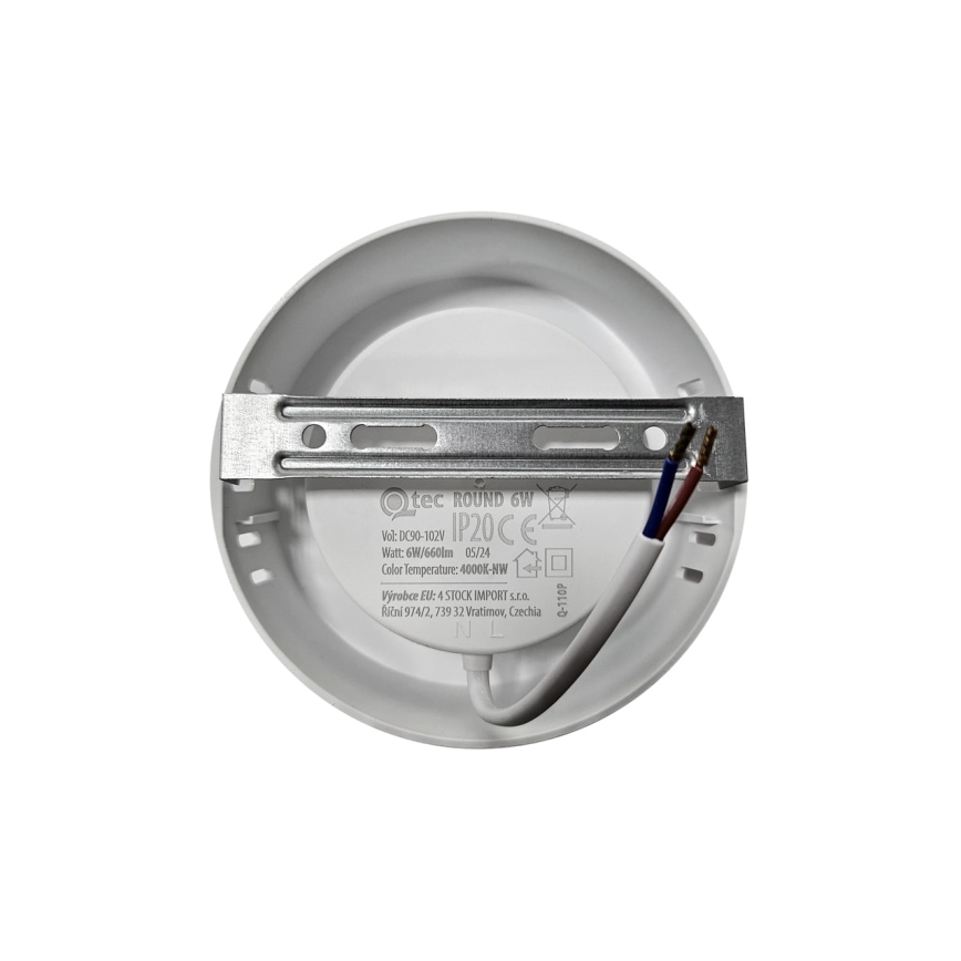 Φωτιστικό οροφής LED ROUND LED/6W/230V 4000K διάμετρος 12,1 cm λευκό