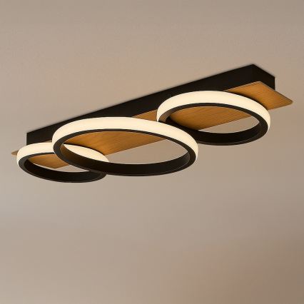 Φωτιστικό οροφής LED ROWENA LED/18W/230V μαύρο/καφέ