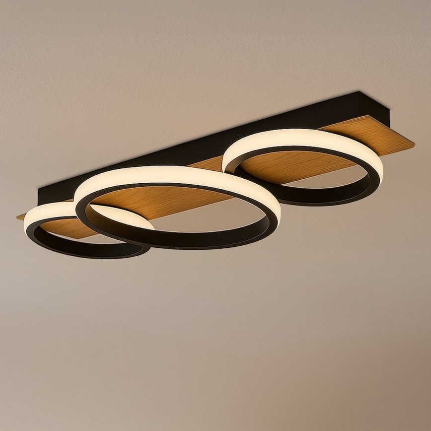 Φωτιστικό οροφής LED ROWENA LED/18W/230V μαύρο/καφέ