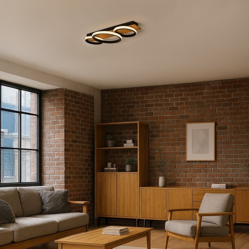 Φωτιστικό οροφής LED ROWENA LED/18W/230V μαύρο/καφέ