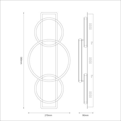 Φωτιστικό οροφής LED ROWENA LED/18W/230V μαύρο/καφέ
